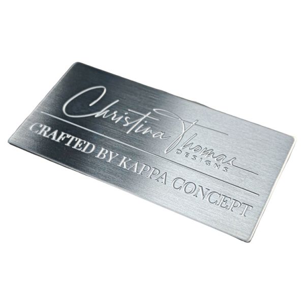 Custom Brand Waterproof Stainless Steel Nameplate Metal Logo Brush Surface Label For Furniture