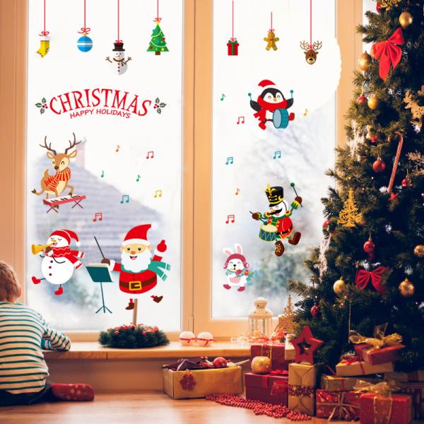 Snowman Father Christmas Wall Stickers Penguin PMS/CMYK Colour PVC Material