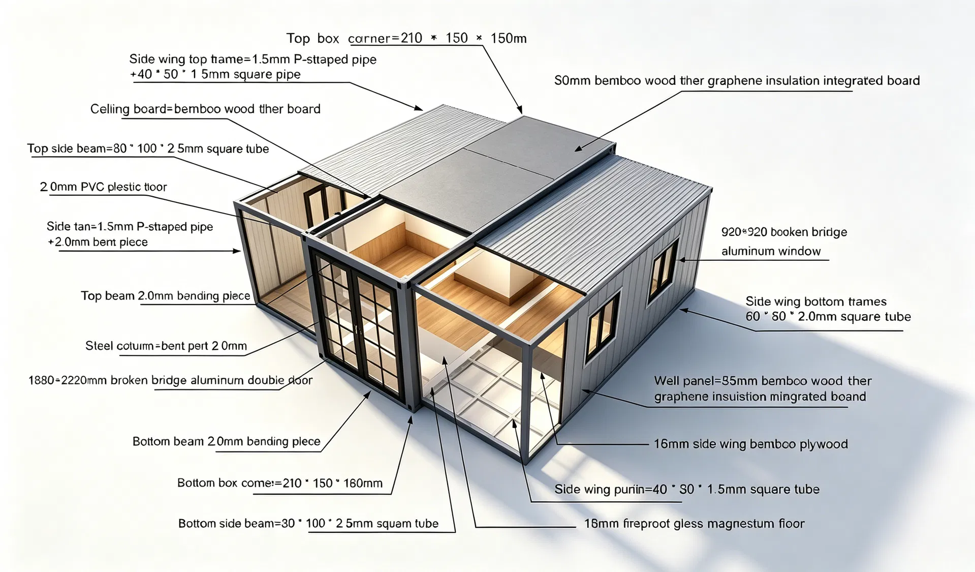 Expandable Container House Portable Modular Building for Temporary Accommodation