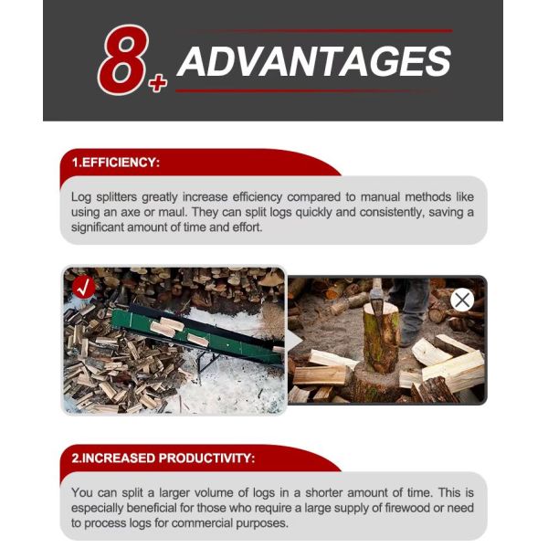 30 ton petrol wood splitter gasoline hydraulic kinetic log splitter cylinder fire wood processor