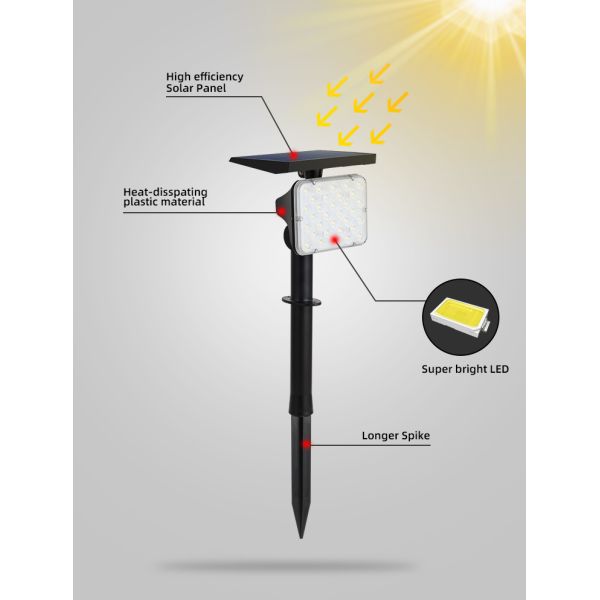 Outdoor 6000K 6500K Waterproof Solar LED Lights For Garden Lawn