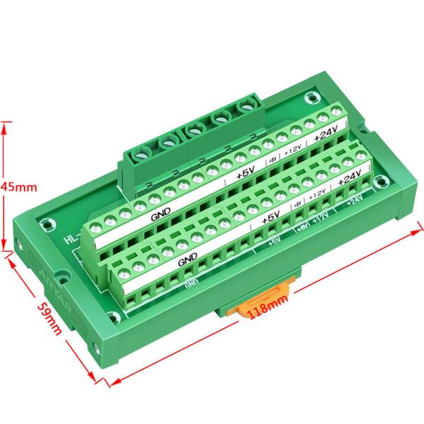 DC 24V 8V 12V 5V Power Supply Source Wiring Distribution Splitter Terminal Blocks Breakout Board