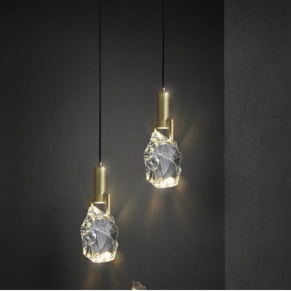 D12cm*H26cm Nordic Fancy Home Decoration Single Hanging Lighting Modern Crystal Chandelier Pendant Light