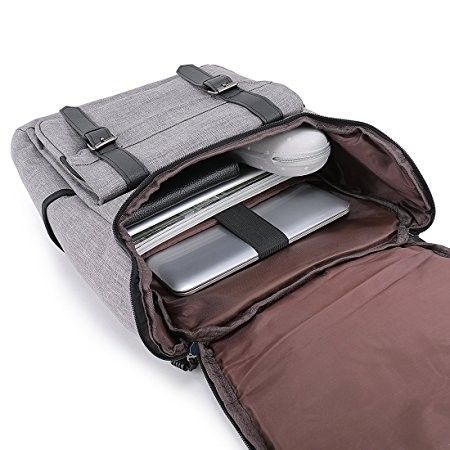 Portable Laptop Travel Bag , Grey Computer Bag Backpack Style 32*43*17 Cm