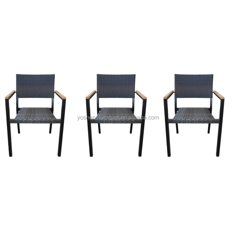 Yoshen French Bistro Dining Arm Chair Rattan Comfortable Waterproof Contemporary Design Outdoor Hotel Restaurant