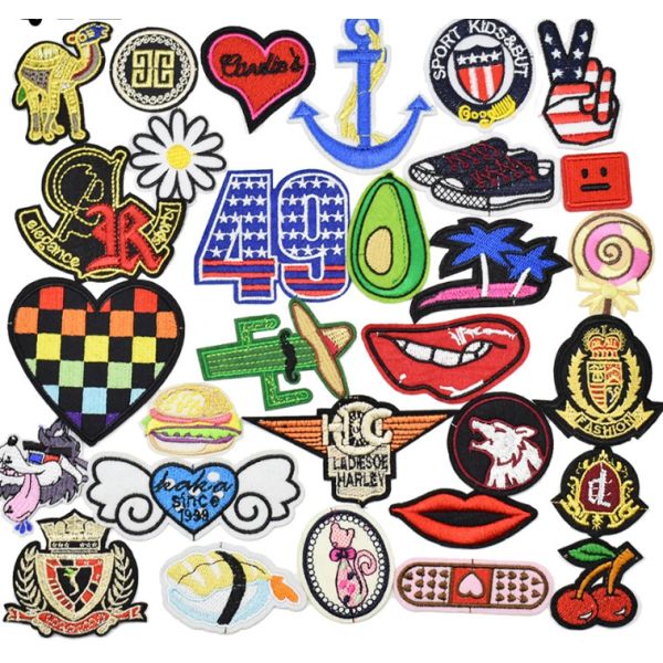 Polyester Garment Ironable Patches Labels Letterman Jacket Custom Shape