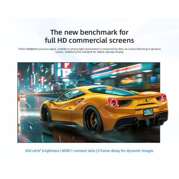 46 Inch LCD Video Wall 3.5mm Bezel Indoor Advertising Display