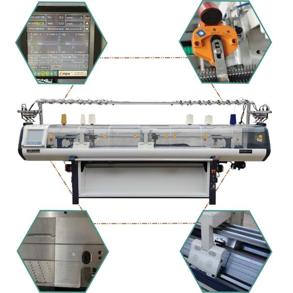 3765*900*1440MM Single System Double Carriage Collar Knitting Machine Sales 14g 16g