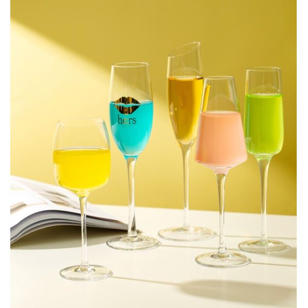 Sparkling Crystal Champagne Flutes 200ml Transparent Wine Glasses 7 Ounces
