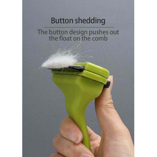 Green Dog Deshedding Tool Sustainable Self Cleaning Cat Brush