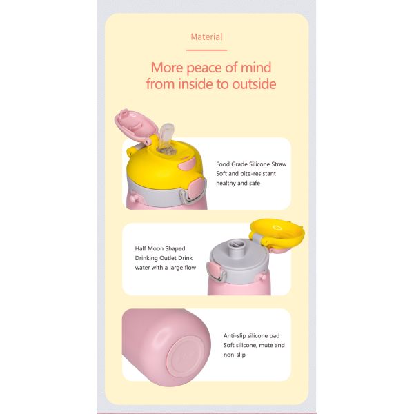 Kids Thermos Flask Stainless Steel Thermo Bottle Sublimation Water Bottle With Strap