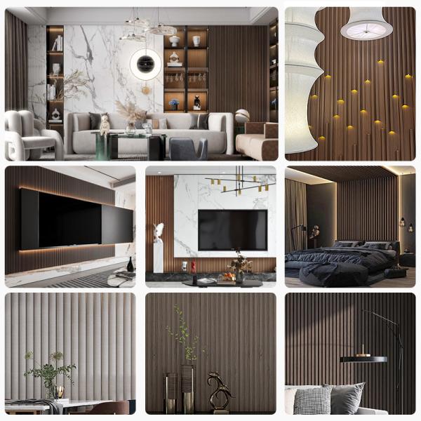 Panneau mural de style moderne PS imperméable à l'eau et insonorisé Décoration intérieure d'hôtel