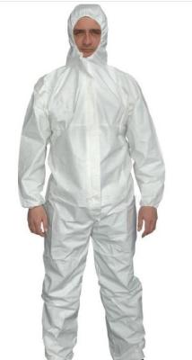 Water-proof&Breathable Tyvek Coverall, disposable SMS/PP white coverall with elastics on the waist and ankle