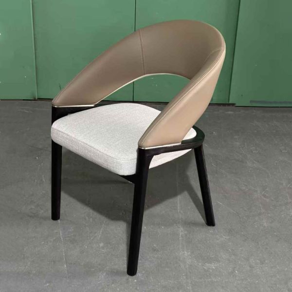 Nordic Solid Wood Dining Chair Home Hotel Department Restaurant Leather Negotiation Soft Chair
