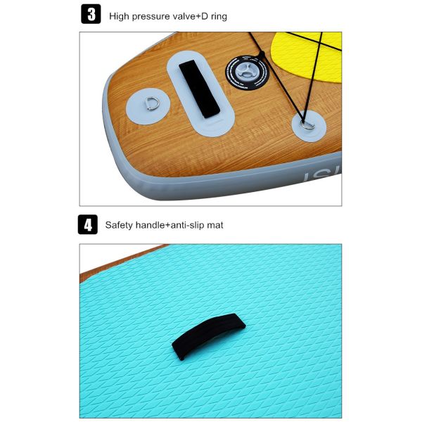 Wood Grain Sup Board Surfboard Adult Stand-Up Surfboard Water Ski Water Board Inflatable Paddle Board