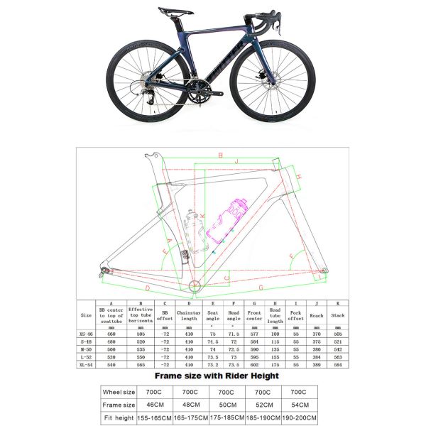 T900 High Modulus Carbon Fiber Road Bike SRAM RIVAL 22S With 50C Carbon Wheelset
