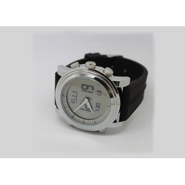 42.0mm LCD Display Alloy Mens Digital Watches With Silicon Band