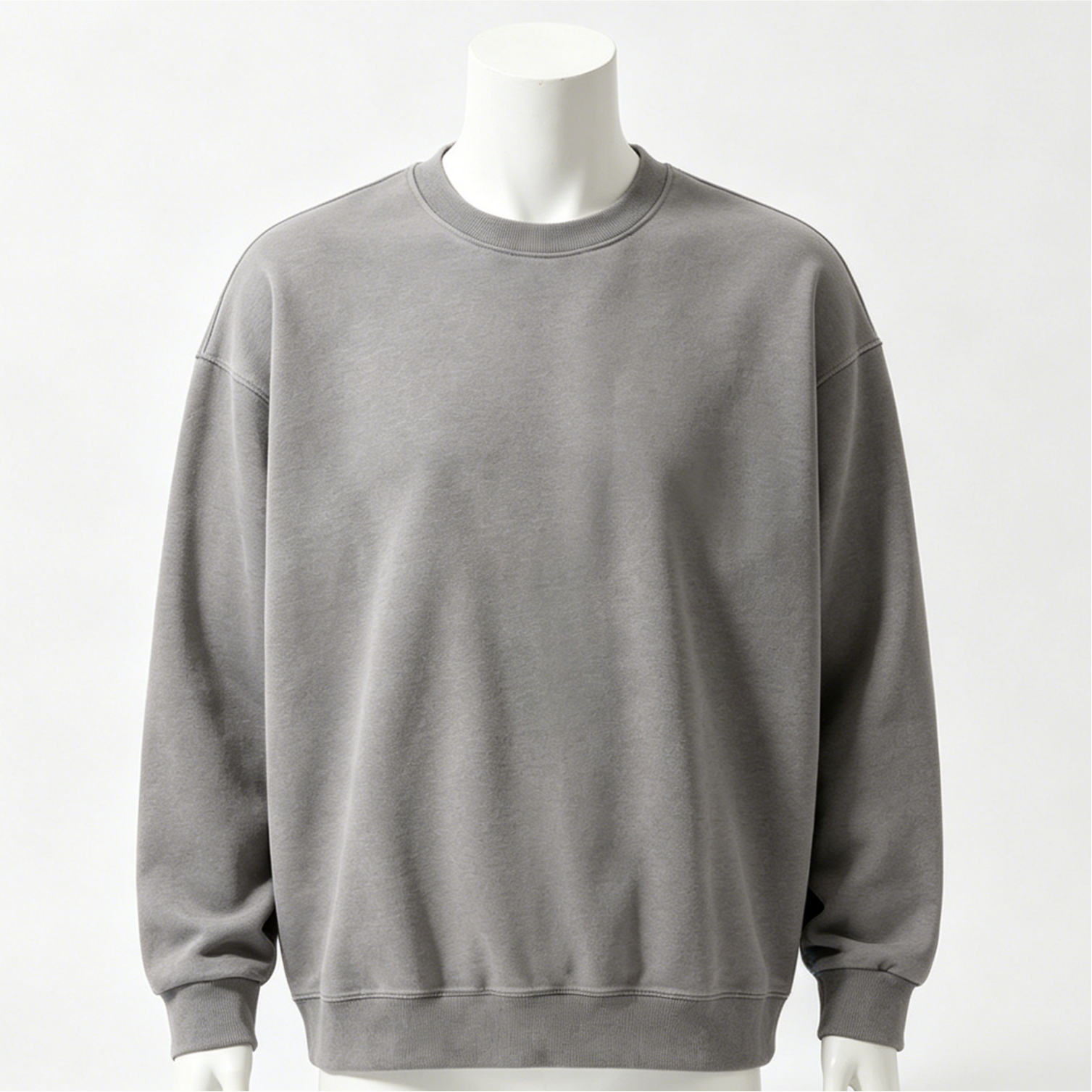400GSM Heavyweight Cotton Sweatshirt Drop Shoulder Crew Neck Men'S Casual Pullover For Spring Wear