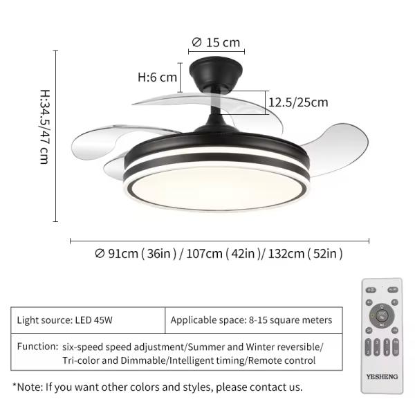 Adopter Fan with Light Household Looking Bedroom Ceiling Fan with Light Led for Home