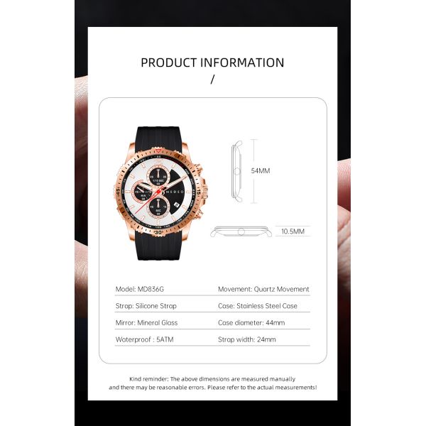 Waterproof Men's Quartz Watch With Luminous Hands | Custom Logo Supported - OEM/ODM