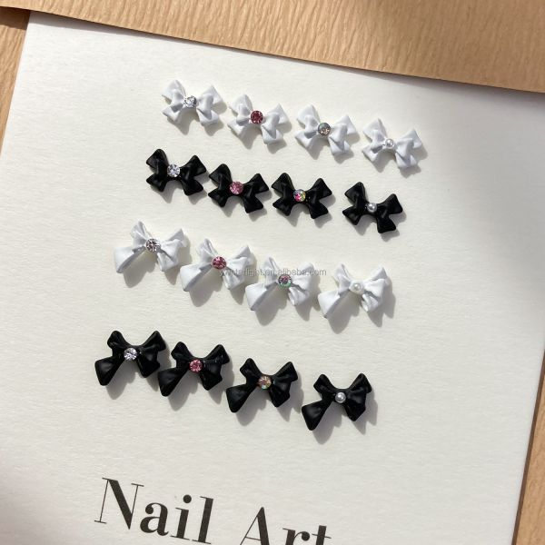 Nail art Charms Accessories colorful frosted 3d nail art bow Beauty nail Art Decorations