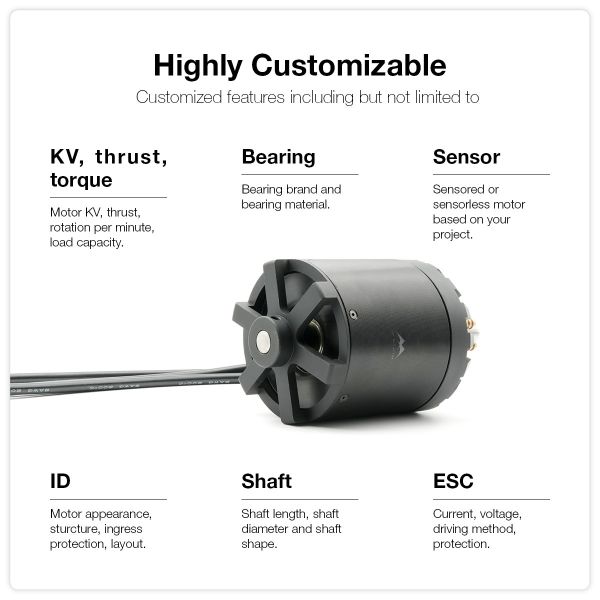83100 Motor sin escobillas de corriente continua de gran empuje, torque de refrigeración por agua para patineta eléctrica fuera de carretera