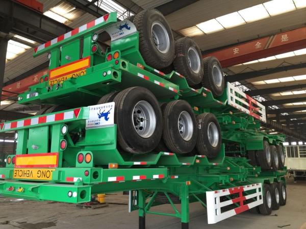 40 Feet Container Carrying Flat Bed Semi Trailer With JOST Landing Leg / semi flatbed trailers