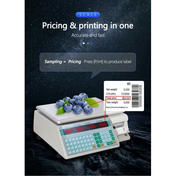 SOHE SHW-TMA Barcode Table Scale Cash Register Durable Stainless Steel Design with 1