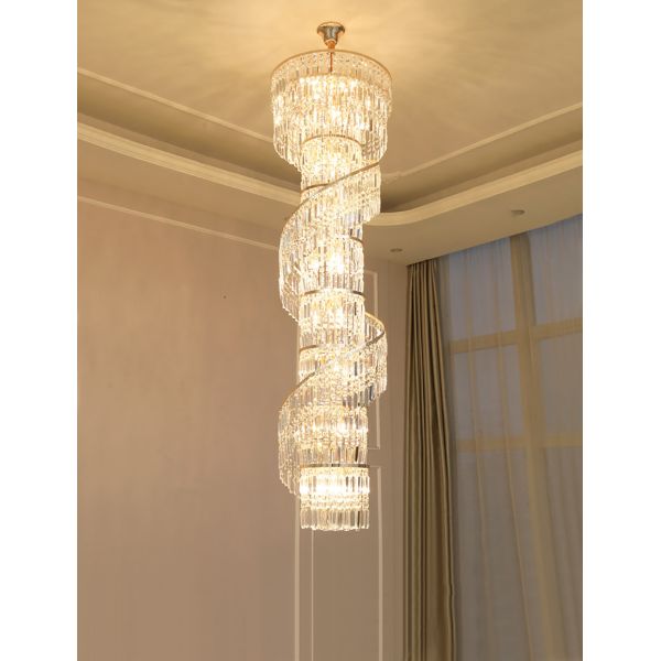 Luxury crystal chandelier duplex building hollow living room lamp large chandelier(WH-NC-91)