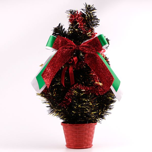 Handmade burlap ribbon bow for creating festive and beautiful Christmas wreaths