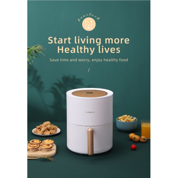 800W 2.5L Smart Home Air Fryer 2.6qt Round Multifunctional