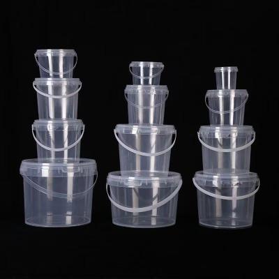 Bucket With Lid, Clear Bucket, Plastic Food Storage Container, Ice Cream Bucket, Reusable Container, Plastic Bucket, Tub With Lid, Storage Container, Round Plastic Pail, BPA Free, Pail With Handle