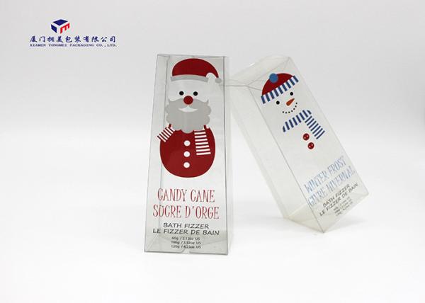 Trapezoid Shape Personalised Clear PET Plastic Box Offset Printing 20.5cm Height