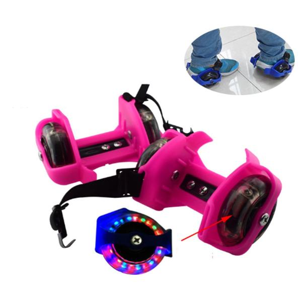 YOBANG Pink girls Heel Wheel Skates Jet Wheelies for Shoes Adjustable Heel Skates