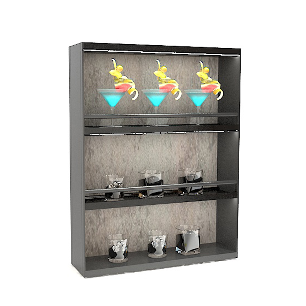 Italy Style Cabinet Aluminum Wood Storage Holders & Racks for Kitchen Wine Display Bar Cabinet