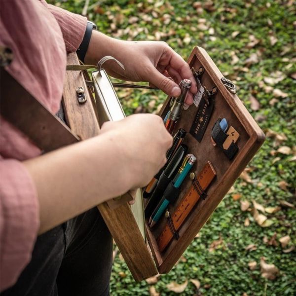 Embossing Multi-Function Portable Wooden Desktop Painting Drawing Easel with Storage Box