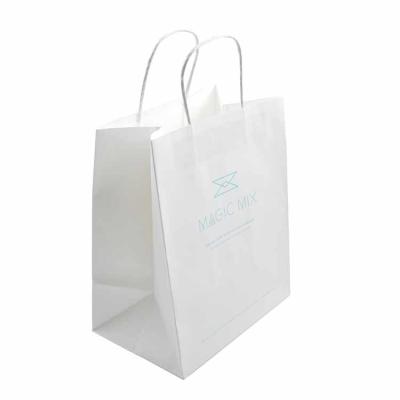 Sacos de papel feitos sob encomenda de Kraft com produto comestível branco da cor do punho do comprimento da mão