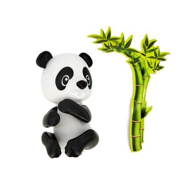 Кукла пальца панды игрушек детей выдвиженческая пластиковая с бамбуком
