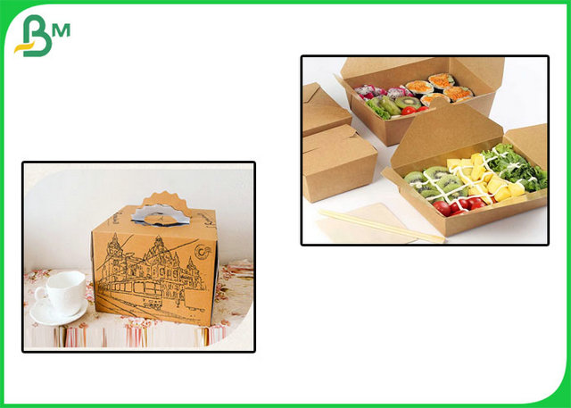 FSC Approved Brown Kraft Paper Roll For Making Cake Package Box Чистая пища Сатэти Коричневый Kraft Paper Roll для изготовления торта Пакетная коробка