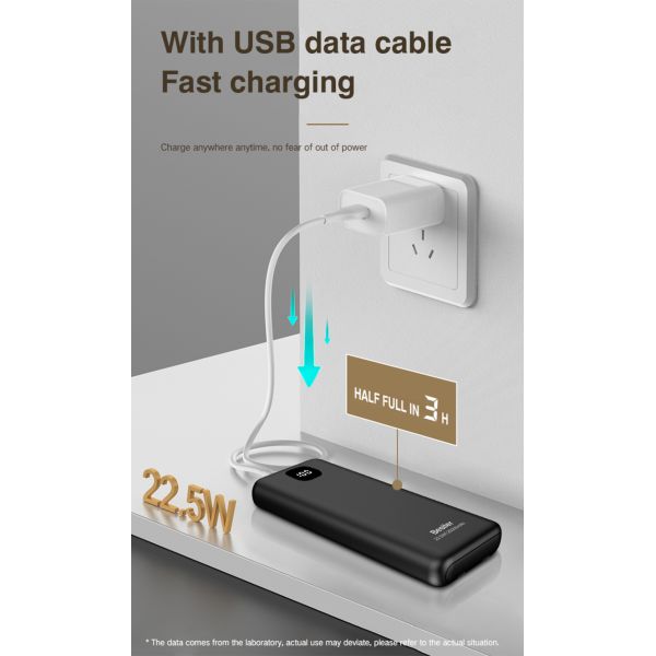 Durable  Fast Charging with Built-in Cables  Power bank High Capacity  with LED Display