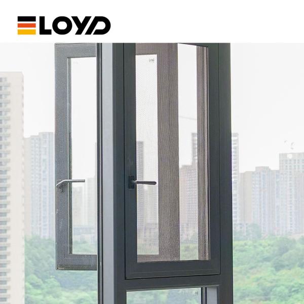 Double-Glazed Aluminum Casement Window with Enhanced Security