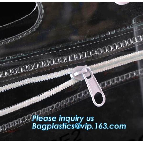 Vinyl Pvc Zipper Heavy Duty Clear Plastic Bags With Handles, Eco-friendly Clear PVC Wine Ice Bag / pvc wine gift ice bag