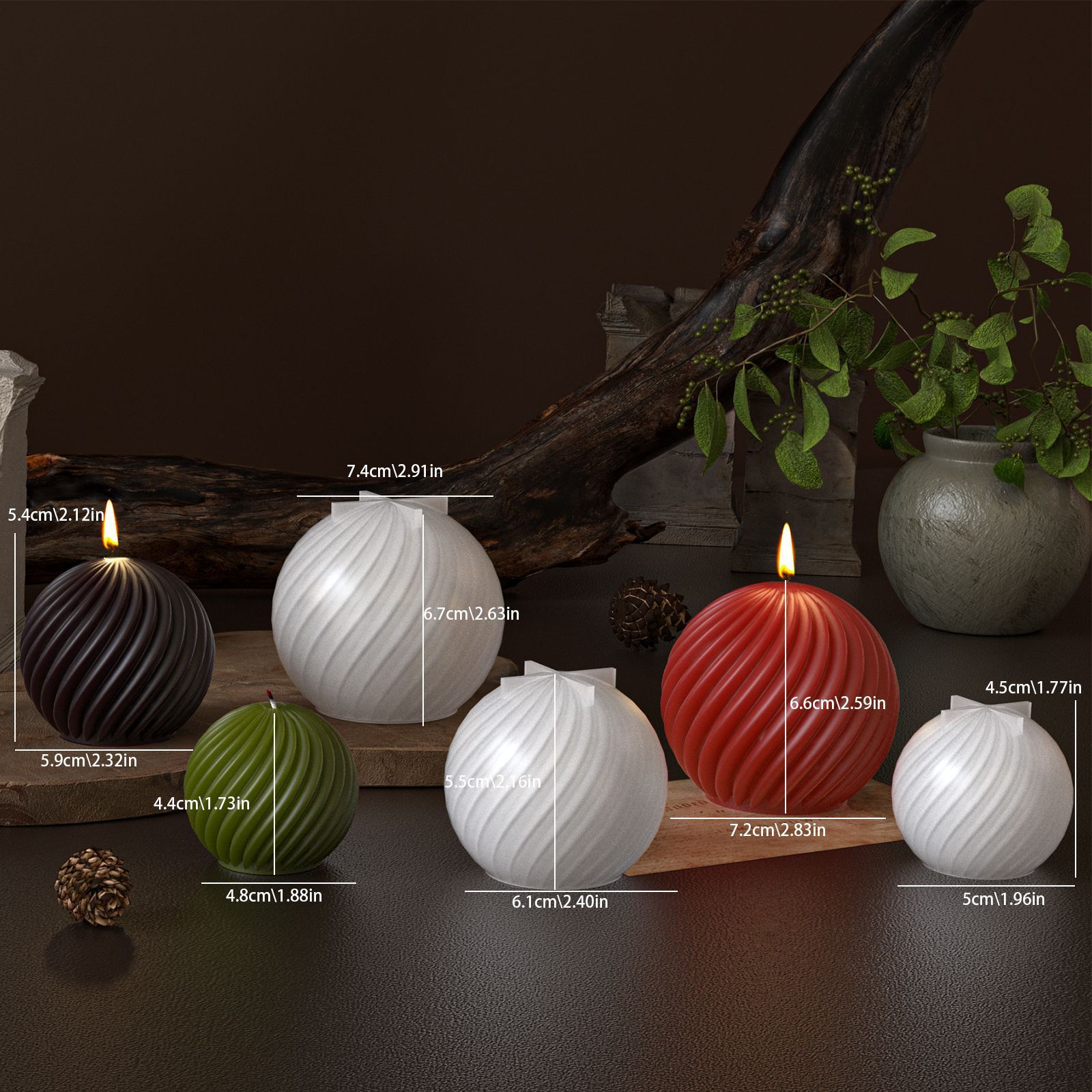 Circular Rotating Striped Candle Silicone Mold DIY Aromatherapy Candle Gypsum Fragrance Stone Pendant Dropping Mold