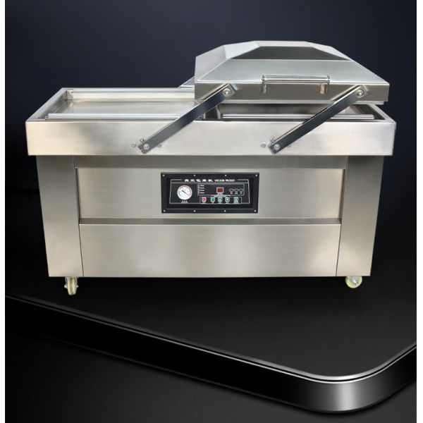 Electric Double Chamber Vacuum Packaging Sealer For Fish Steak 10 mm Sealing Width