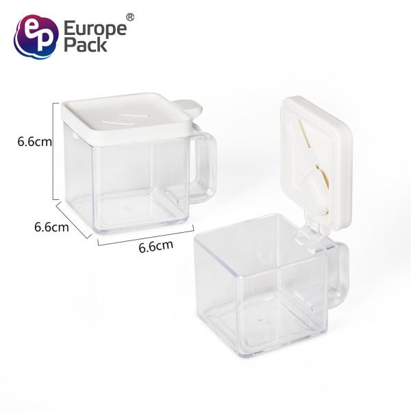 Transparent spice Jar set plastic seasoning box spice jar with spoon kitchen storage rack spice box
