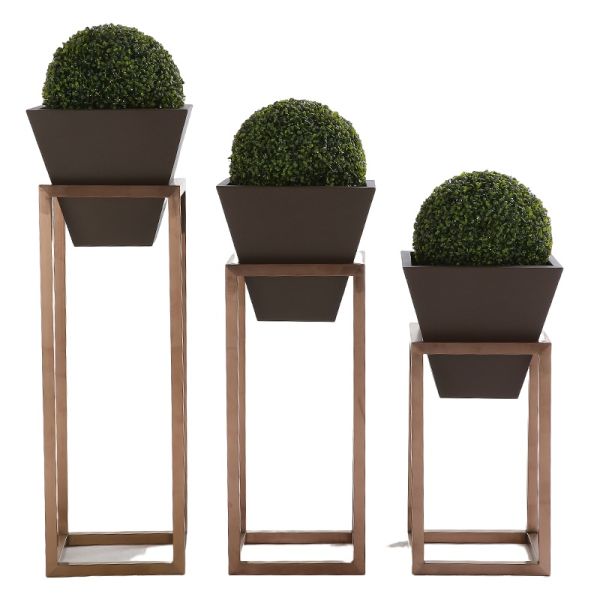 Hall Corridor Polished 90cm Height Stainless Steel Planter Box On Shelf