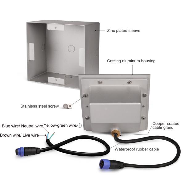 AC100~240V Stair Step Lights LED 6W COB Recessed IP65 120*120mm For Corridor LED Wall Corner Light