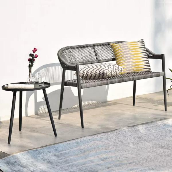 Chaise de jardin en plein air Chaise en rotin patio de loisirs pour la table à manger résistante aux intempéries Chaise à tricoter à la main