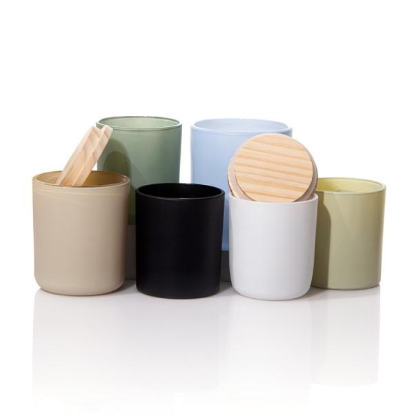 Multiple Colour Matte Candle Jars Candle Glass Holders With Cork Lid