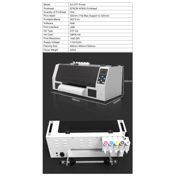 KECAI Printer Printing Machine Kit Dtf A3 Dtf Printer With Shaker and Dryer Inkjet Tshirt Printer